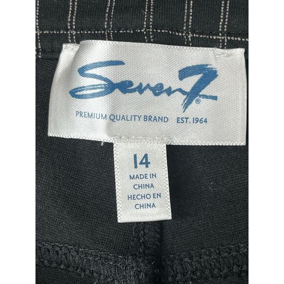 Seven7 Windowpane plaid pants in black/white, size 14, EUC - Picture 2 of 9